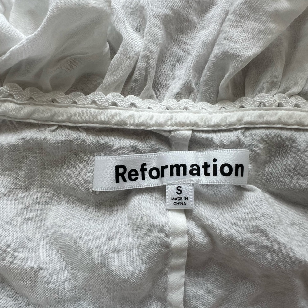Reformation Cambri Top Blouse White - Picture 6 of 8
